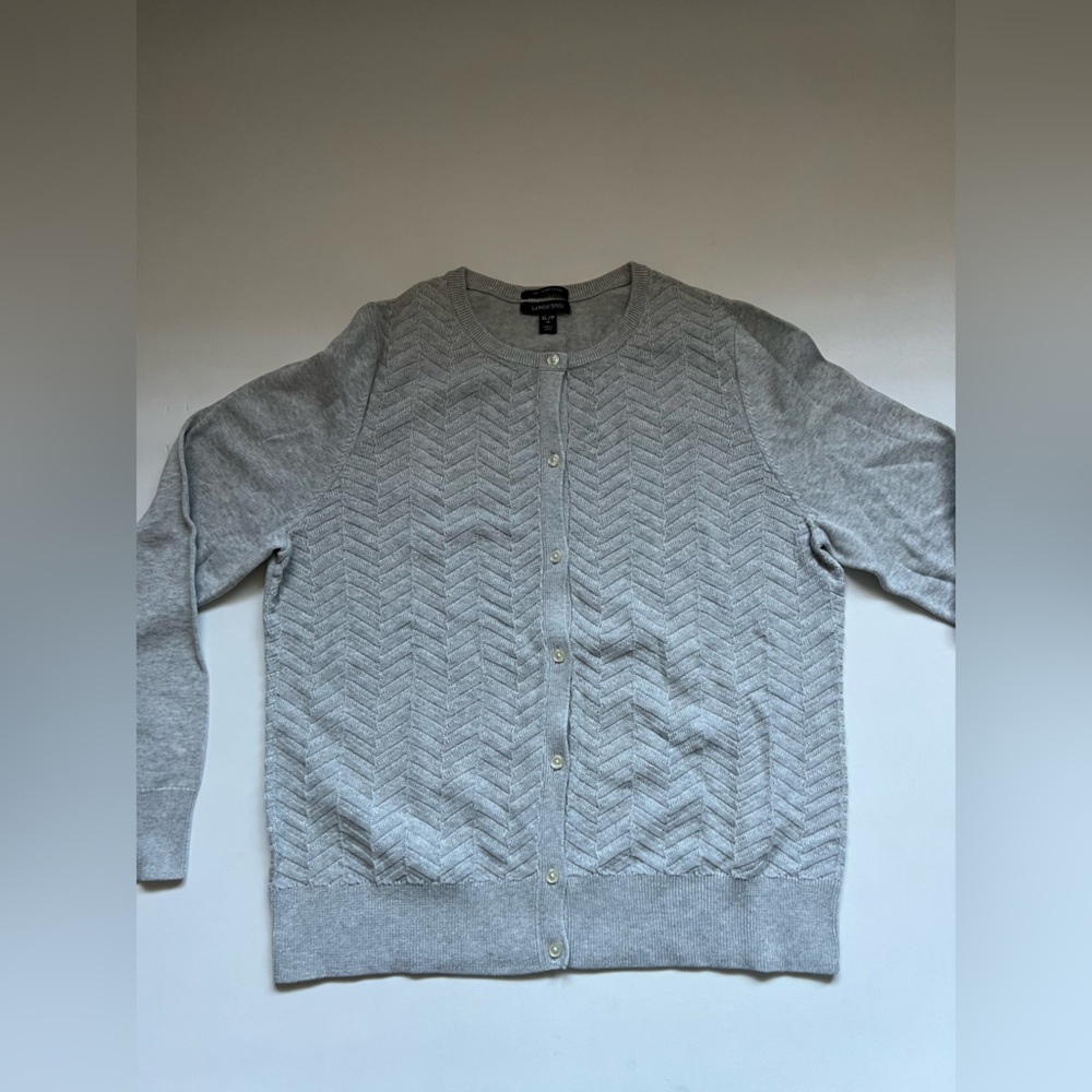 NWOT Lands’End Women’s Supima Cotton Button Down Sweater (18) (XL/P)